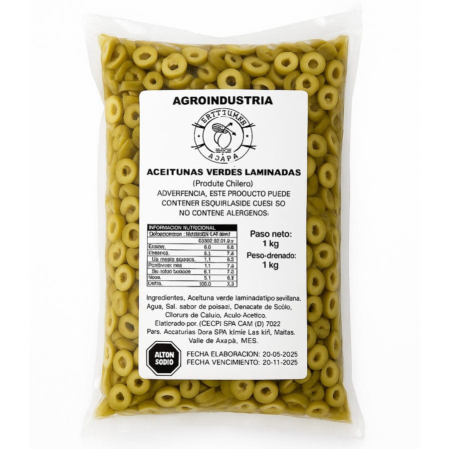 Alimentos Aceituna Verde Laminada - 1 Kilo Aceituna Verde Laminada - 1 Kilo ACEITUNAVL