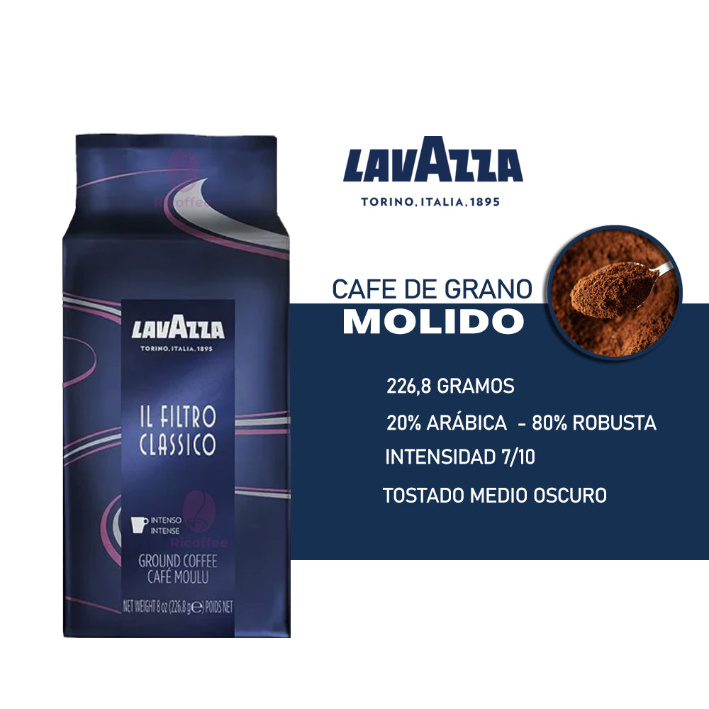 Pack x3 Lavazza Il Filtro Classico Café Molido 226 g c/u