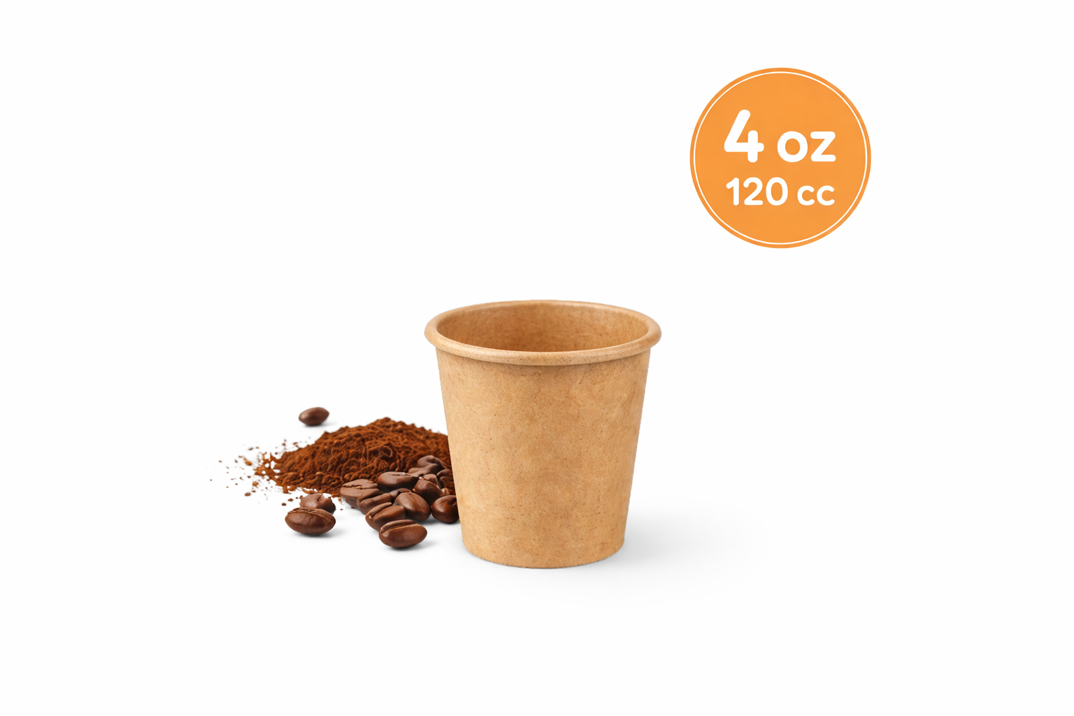 Vaso de Polipapel Kraft 120 cc - 4 oz - Pack 100 un