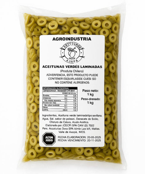 Alimentos Aceituna Verde Laminada  - 1 Kilo Aceituna Verde Laminada  - 1 Kilo ACEITUNAVL