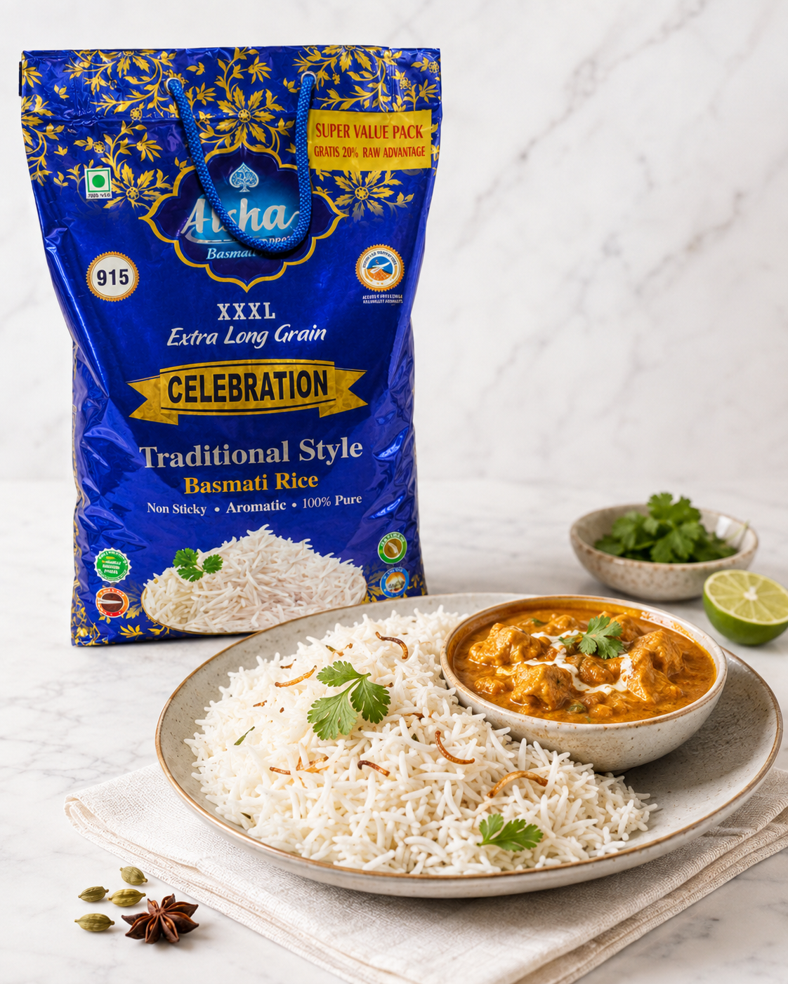 Arroz Basmati Ikka Celebration XXXL - Grano Extra Largo Premium 5Kg